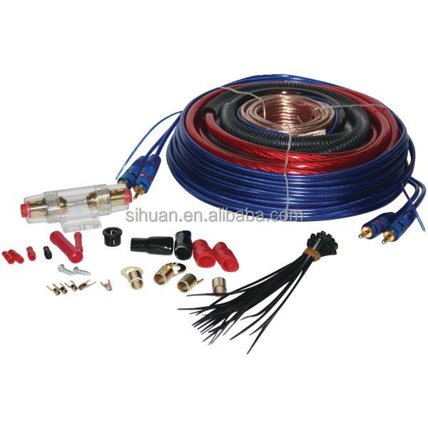 Kit de câblage d'amplificateur de voiture de 4 jauges avec compatibilité basse tension et isolation PVC