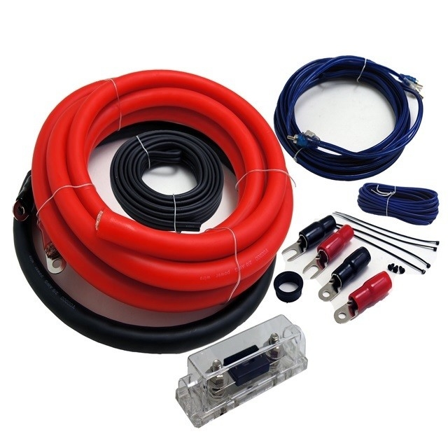 CCA/OFC 12V Spécification standard 4/8 Gauge Flexible Audio Power Amp Wiring Kit