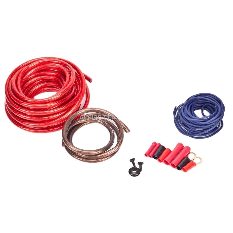 Kit de câblage d'installation de l'amplificateur de jaquette en PVC à conducteur de cuivre de calibre 8 pour les systèmes audio