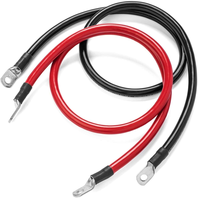 5/16" terminaux de bagages 12 pouces en conserve de cuivre batterie câble d'onduleur pour voiture camion RV solaire