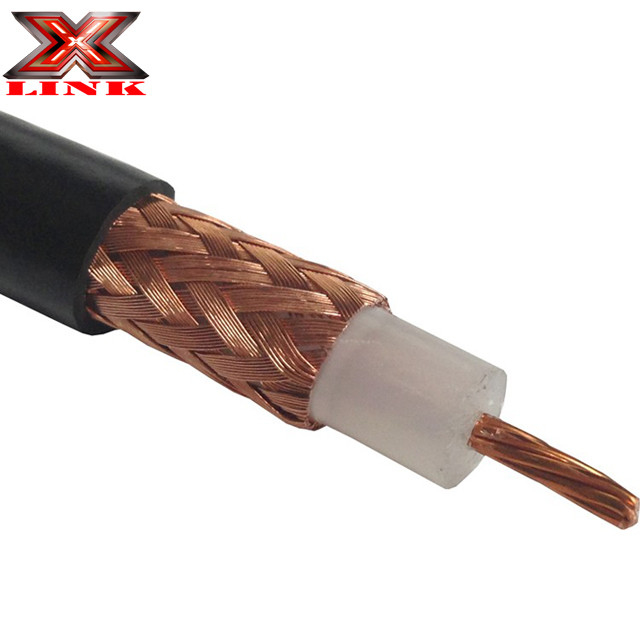 Cable coaxiale RG213 à faible atténuation 50 Ohm avec jaquette en PVC et protection en tresses en cuivre nue