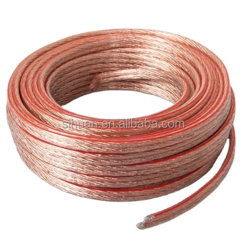 Cable à haut-parleur transparent flexible de 16 calibres CCA avec conducteur interne OFC Certifié CE