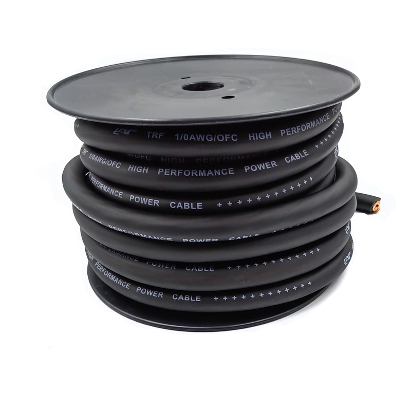 1/0 AWG Gauge de taille supérieure 4/0 GA Audio de voiture OFC câble d'alimentation Soft Touch Jacket en PVC flexible