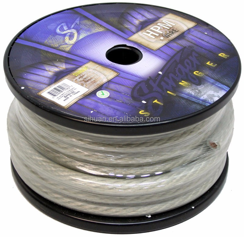 Conducteur en aluminium revêtu de cuivre câble d'alimentation audio flexible pour voiture avec isolation PVC 0 4 8 calibre dans n'importe quelle couleur