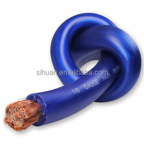 Cable d'alimentation en PVC souple Super flexible n'importe quelle couleur 1/0 AWG pour batterie audio de voiture