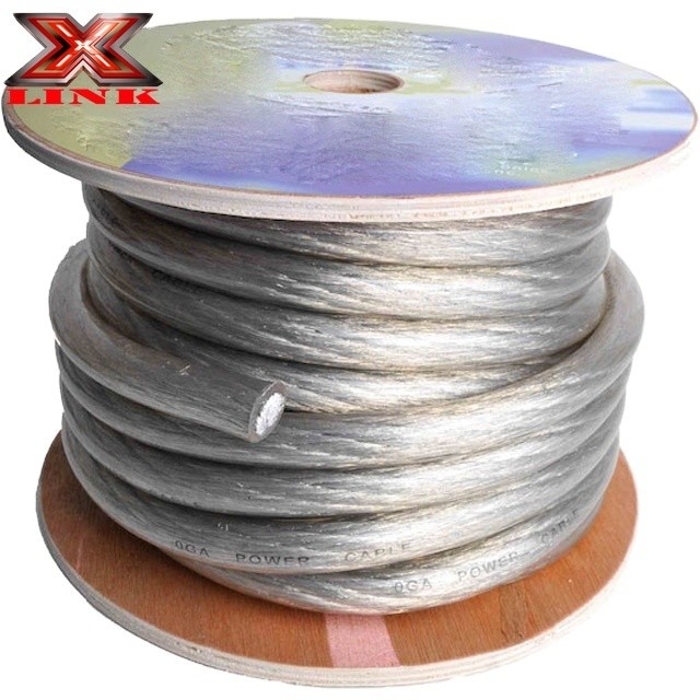 CCA Conducteur Voiture Audio Drain de puissance au sol Jacket en PVC transparent Top Flex 4 AWG